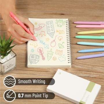 Mr. Pen Retractable Gel Pens - 8 Pastel Colors for Fun Writing
