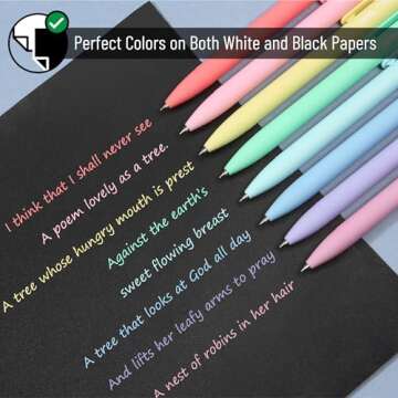 Mr. Pen Retractable Gel Pens - 8 Pastel Colors for Fun Writing