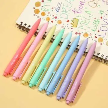 Mr. Pen Retractable Gel Pens - 8 Pastel Colors for Fun Writing