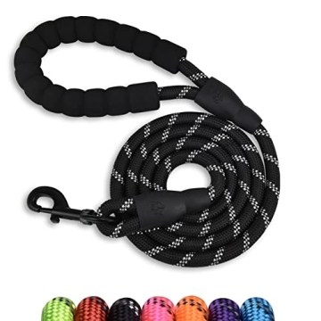 Panykoo 5/6 FT Strong Pet Dog Leash with Soft Padded Handle,Highly Reflective Rope for Night Walking...