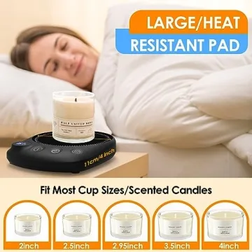 KitchekShop Coffee Mug Warmer - Fastest Heating & Highest Temperature, Coffee Cup Warmer for Desk Auto Shut Off, 4 Temp Settings & 1-12H Timer, Smart Electric Beverage Warmer for Coffee, Tea, Water