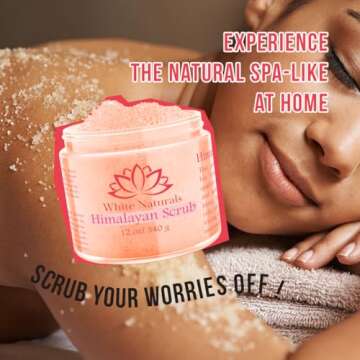 Himalayan Salt Body Scrub, Pink Exfoliator For Women, Exfoliating Scrub for Soft Skincare, Removes D...