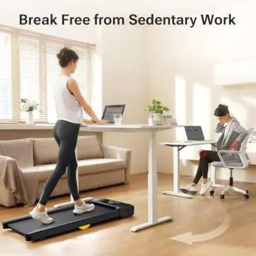 UREVO Walking Pad 2 in 1 Under Desk Treadmill - 2.5HP Low Noise, Portable & Remote Controlled