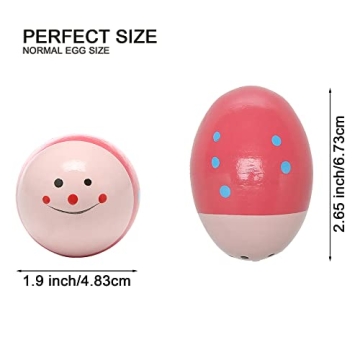 Colorful 6Pcs Wooden Egg Shakers for Kids' Music Fun
