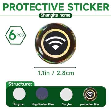 6 Pieces Blocker Protection Neutralizers Stickers for Cell Phones Tablets Laptops Computer WiFi Prin...