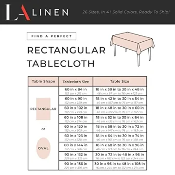 LA Linen Polyester Poplin Washable Rectangular Tablecloth, Stain and Wrinkle Resistant Table Cover 90x132, Fabric Table Cloth for Dinning, Kitchen, Party, Holiday 90 by 132-Inch, Pink Light