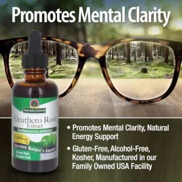 Nature's Answer Alcohol-Free Eleuthero Root 2000 mg 2oz Extract | Supports Overall Wellness | Vegan, Non-GMO, Gluten Free, Kosher | Single Count