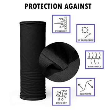 Kids Face Ski Mask - UPF 50+ Neck Gaiter for Boys & Girls