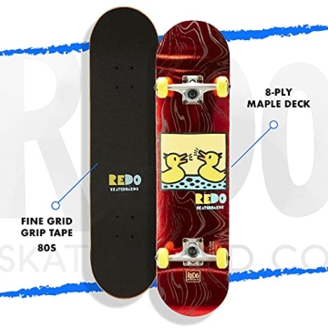 ReDo Skateboard Complete 31" x 7.675" Eye Candy Pop Barking Ducks