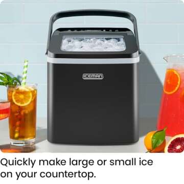 ICEMAN Dual-Size Ice Maker Countertop - Portable Ice Machine, Large and Small Ice Machine Maker with...