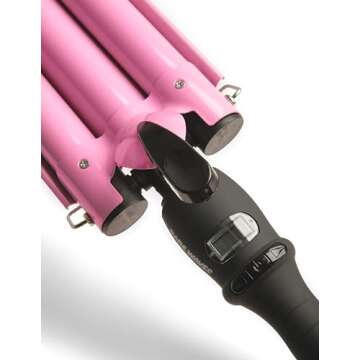 Trademark Beauty Three Barrel Hair Waver, Curling Iron, 1 Inch, Beach Waves, Quick Heat, Babe Waves ...