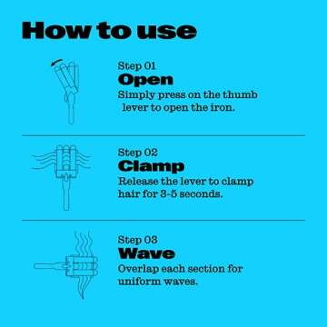 Trademark Beauty Three Barrel Hair Waver, Curling Iron, 1 Inch, Beach Waves, Quick Heat, Babe Waves Original, Adjustable Temperature Hair Curler - Pink