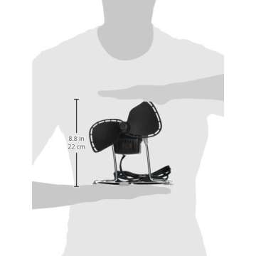 Caframo Chinook, 2-Speed Desk Fan, Cage Free, Easy To Clean Soft Blades, Canadian Made, 8.8" Blade, 707CHBBX, Black