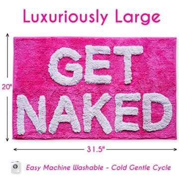 Evovee Get Naked Bath Mat Funny Cute Bathroom Rugs Get Naked Rug Shower Funny Bathroom Decor Fun Cut...