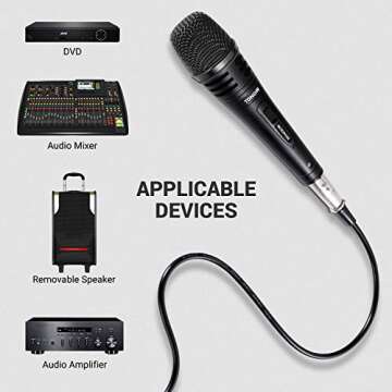 TONOR Dynamic Karaoke Microphone for Singing with 5M XLR Cable, Metal Handheld Mic Compatible with K...