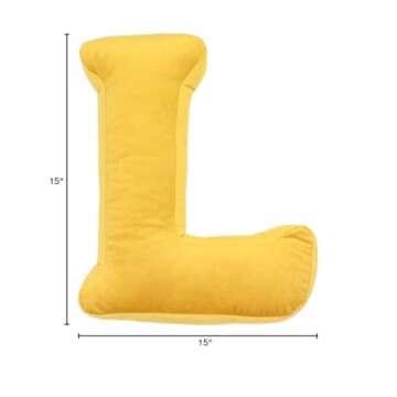MOMAID Velvet Letter Pillow Soft Initial Throw Cushion Decorative Alphabet Kids Room Nursery Decor Baby Toddler Gift (Yellow, Letter L)1 Count (Pack of 1)