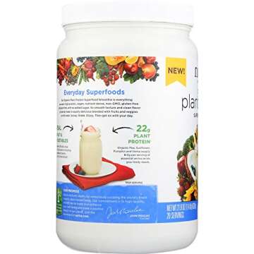 Nutiva Organic Plant Protein Smoothie, Vanilla, 1.4 Pound, USDA Organic, Non-GMO, Non-BPA, Vegan, Gl...