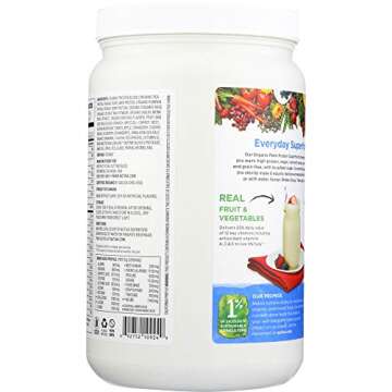 Nutiva Organic Plant Protein Smoothie, Vanilla Flavor, 21g Protein