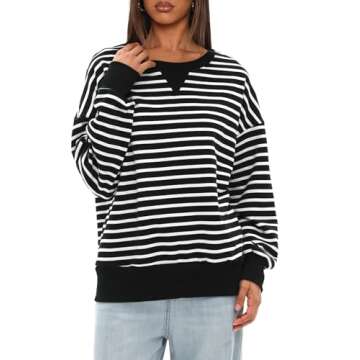Darong Oversized Striped Sweatshirt for Women