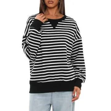 Darong Oversized Striped Sweatshirt for Women