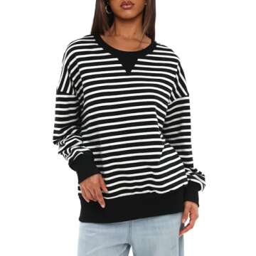 Darong Oversized Striped Sweatshirt for Women