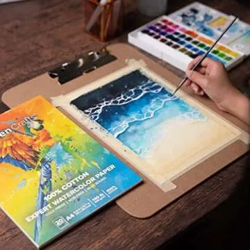 GenCrafts 100% Cotton Watercolor Paper Pad - A4 8.3x11.7-20 Sheets (140lb/300gsm) - Cold Press Acid Free Art Sketchbook Pad for Painting & Drawing, Wet, Mixed Media