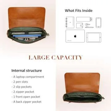 Stylish ECOSUSI Vegan Leather Laptop Bag for Women