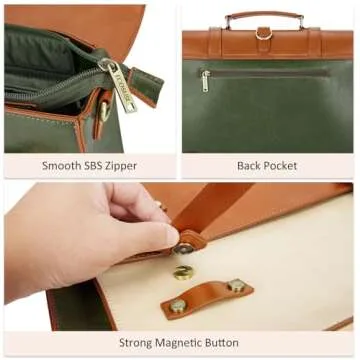 Stylish ECOSUSI Vegan Leather Laptop Bag for Women