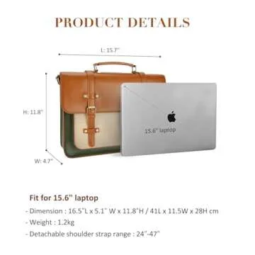 Stylish ECOSUSI Vegan Leather Laptop Bag for Women