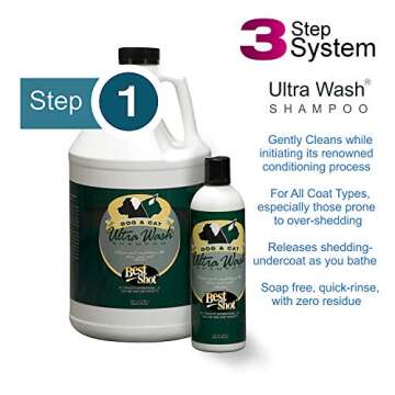 Best Shot Ultra Wash Shampoo with Pet Coat Release Technology, Coat and Skincare Product for Dogs, Horses, and Cats, Soap-Free, Quick-Rinsing, 1 Gallon