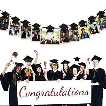 Graduation Party Supplies 2019 | Classy and Luxurious Graduation Banner with 24Pcs Graduation Phtoto...