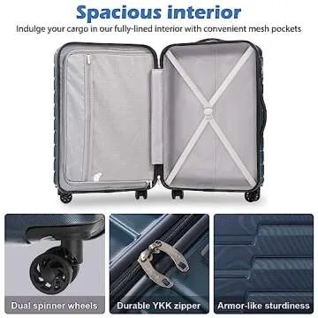 COOLIFE Expandable Suitcase with TSA Lock - 3 Piece Set