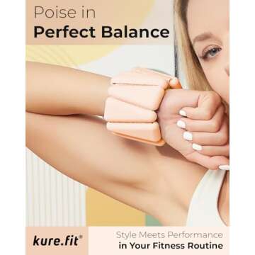 kure.fit Wrist Weights | Ankle Weights for Women – 1LB Each | Stylish and Functional for Yoga, Pil...