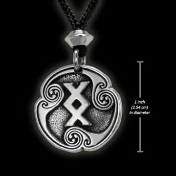 Ingwaz Rune Pendant Necklace: Norse Pewter Amulet
