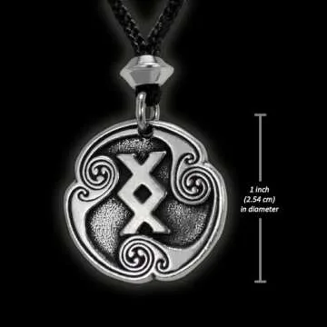 Ingwaz Rune Pendant Necklace: Norse Pewter Amulet