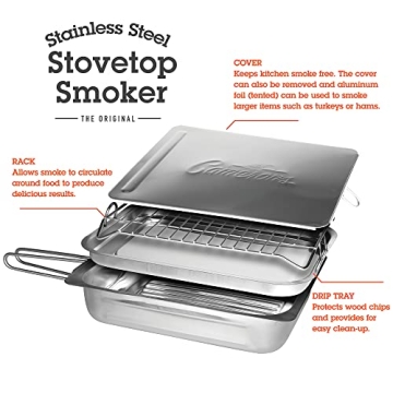 Camerons Stovetop Smoker Gift Set for Indoor Outdoor Cooking