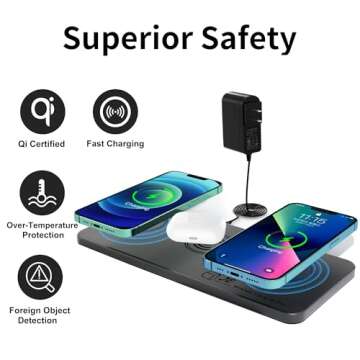 Triple Wireless Charger Pad - Fast Charging for All Devices