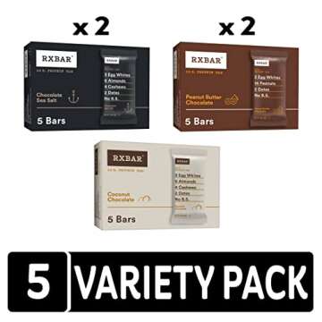 RXBAR Protein Bars, 12g Protein, Gluten Free Snacks, Chocolate Lovers Variety Pack (5 Boxes, 25 Bars)