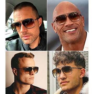 Gtand Fashion Trendy Square Aviator Gradient Sunglasses for Men and Women