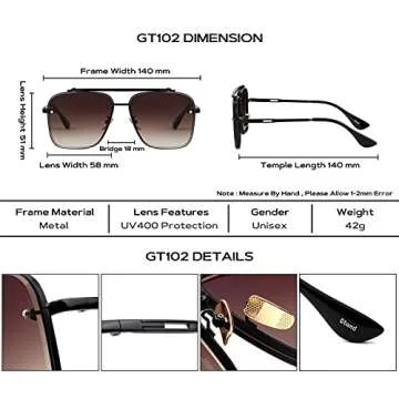 Stylish Aviator Gradient Sunglasses for All Seasons