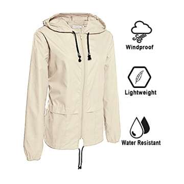 Avoogue Lightweight Raincoat Walking Jackets Women's Waterproof Windbreaker Packable Outdoor Hooded ...