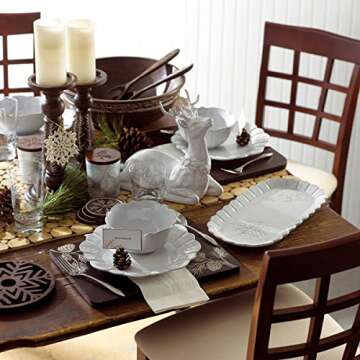 Lenox Alpine Carved 4-Piece Accent Plate Set - Elegant Dining