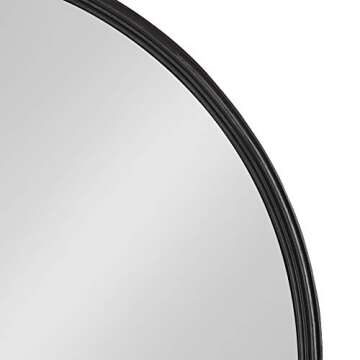 Kate and Laurel Caskill Modern Oval Mirror, 16" x 48", Black, Capsule-Shaped Accent Mirror for Entryway, Living Room, or Bathroom