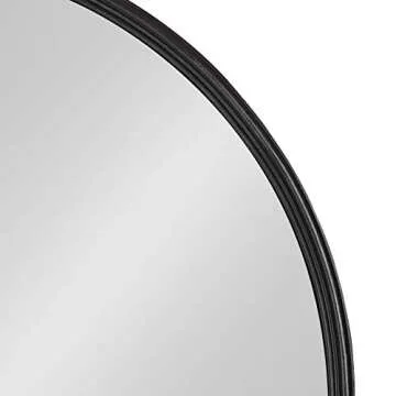 Kate and Laurel Caskill Modern Oval Mirror, 16" x 48", Black, Capsule-Shaped Accent Mirror for Entryway, Living Room, or Bathroom