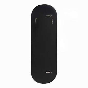 Kate and Laurel Caskill Modern Oval Mirror, 16" x 48", Black, Capsule-Shaped Accent Mirror for Entryway, Living Room, or Bathroom