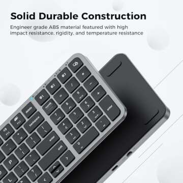 iClever BK20 Bluetooth Keyboard, Wireless Keyboard with Numeric Keypad, Multi-Device Rechargeable and Stable Connection Compact Size Bluetooth Keyboard for MacBook, Laptop, iPad, Tablet, Windows