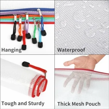 EOOUT 24pcs Mesh Zipper Pouch Bags for Smart Organization