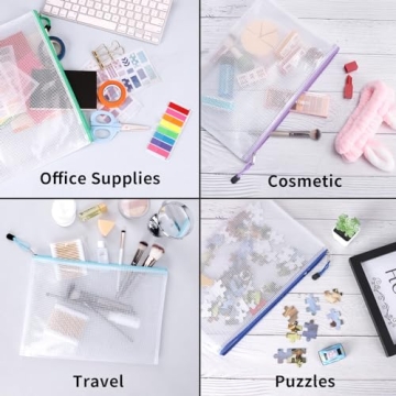 EOOUT 24pcs Mesh Zipper Pouch Bags for Smart Organization