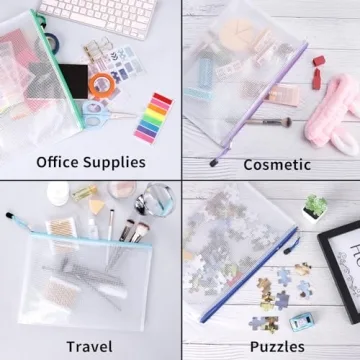 EOOUT 24pcs Mesh Zipper Pouch Bags for Smart Organization