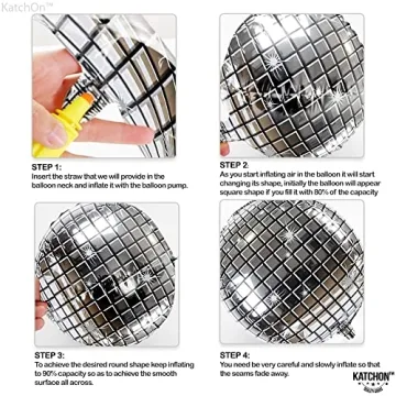 KatchOn Disco Balloons - 22 Inch Shiny Silver - 12 Pack